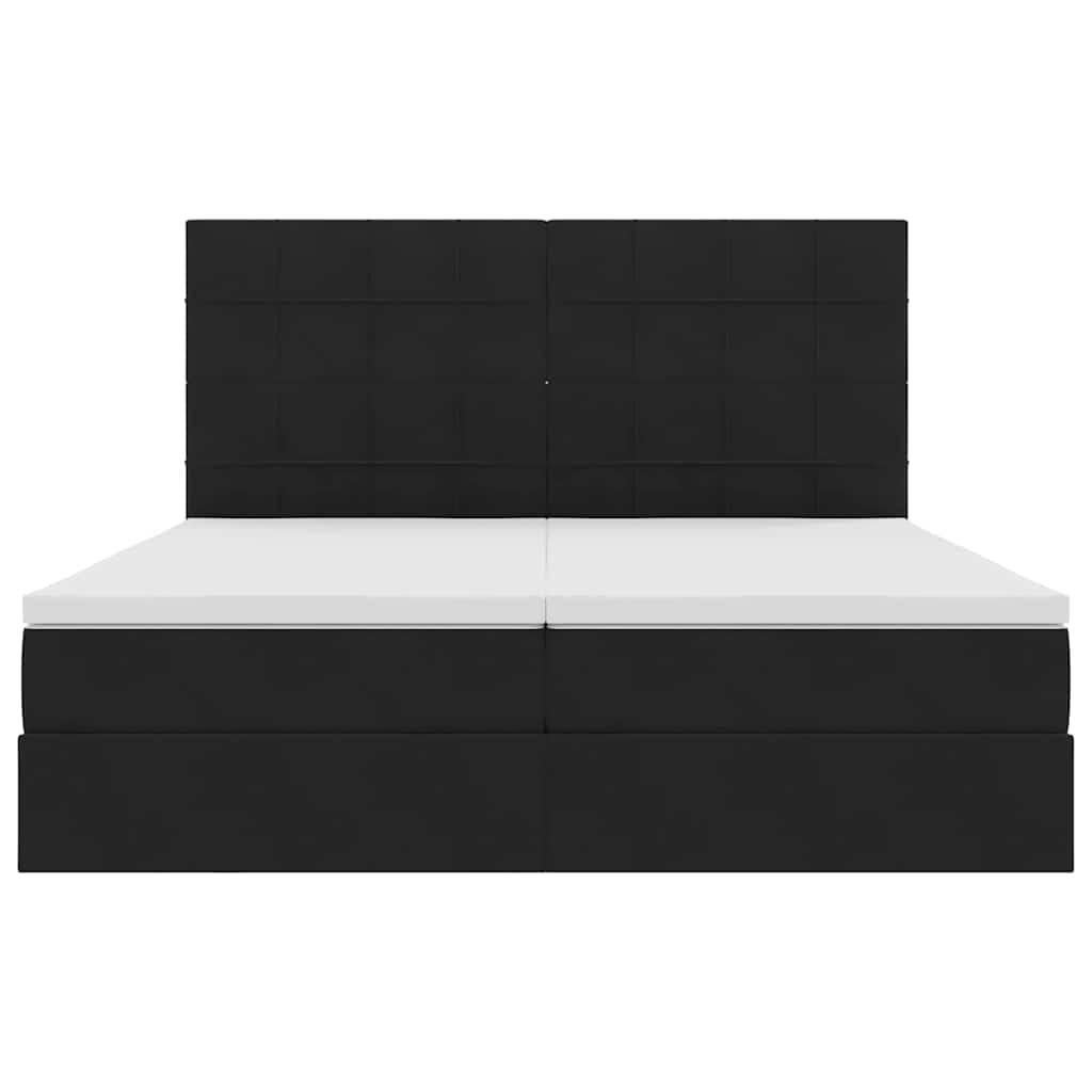 Lit de Rangement avec matelas Noir 200 x 200 cm Velours - XIOS