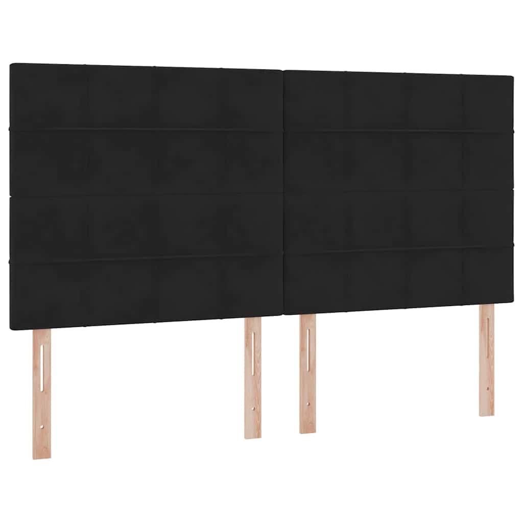 Lit de Rangement avec matelas Noir 200 x 200 cm Velours - XIOS