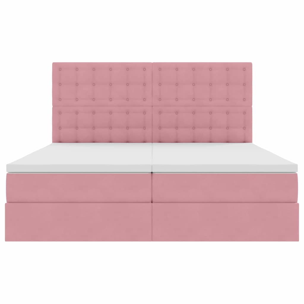 Lit de Rangement avec matelas Rose 180 x 200 cm Velours - XIOS