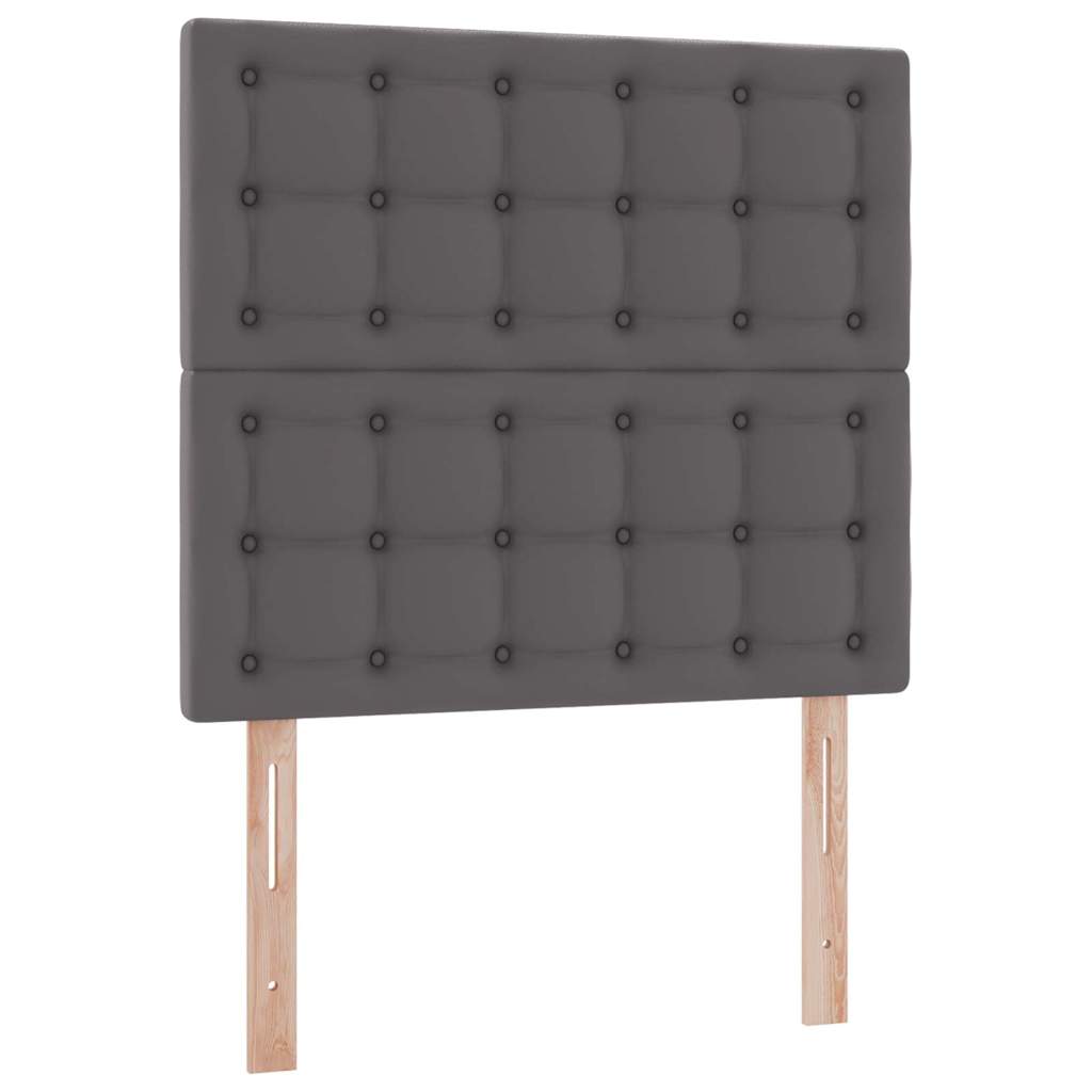 Lit avec rangement et LED Gris 100 x 200 cm Simili cuir - XIOS