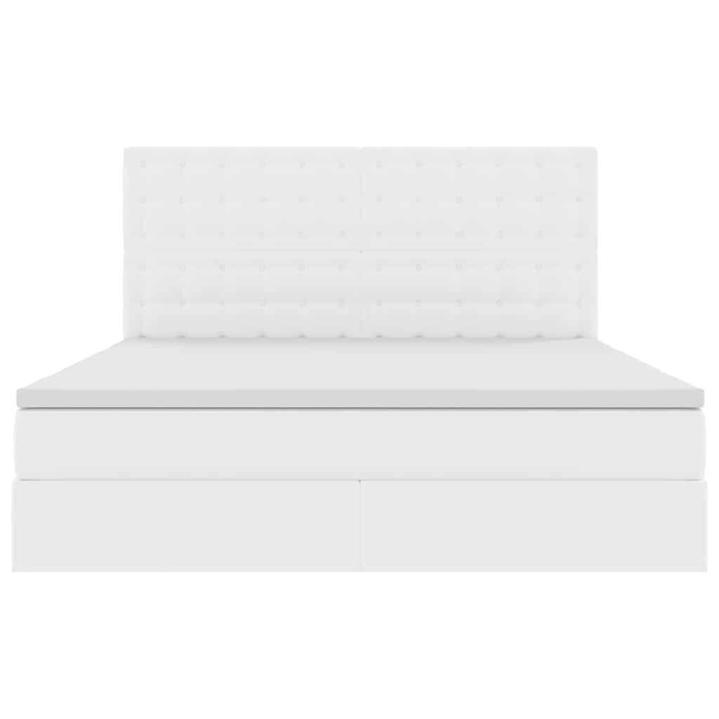 Lit avec rangement et LED Blanc pur 180 x 200 cm Simili cuir - XIOS