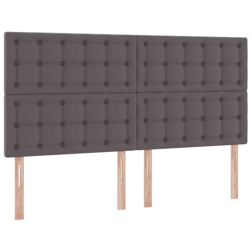 Lit avec rangement et LED Gris 180 x 200 cm Simili cuir - XIOS