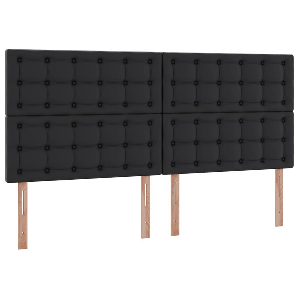 Lit avec rangement et LED Noir 200 x 200 cm Cuir synthétique - XIOS