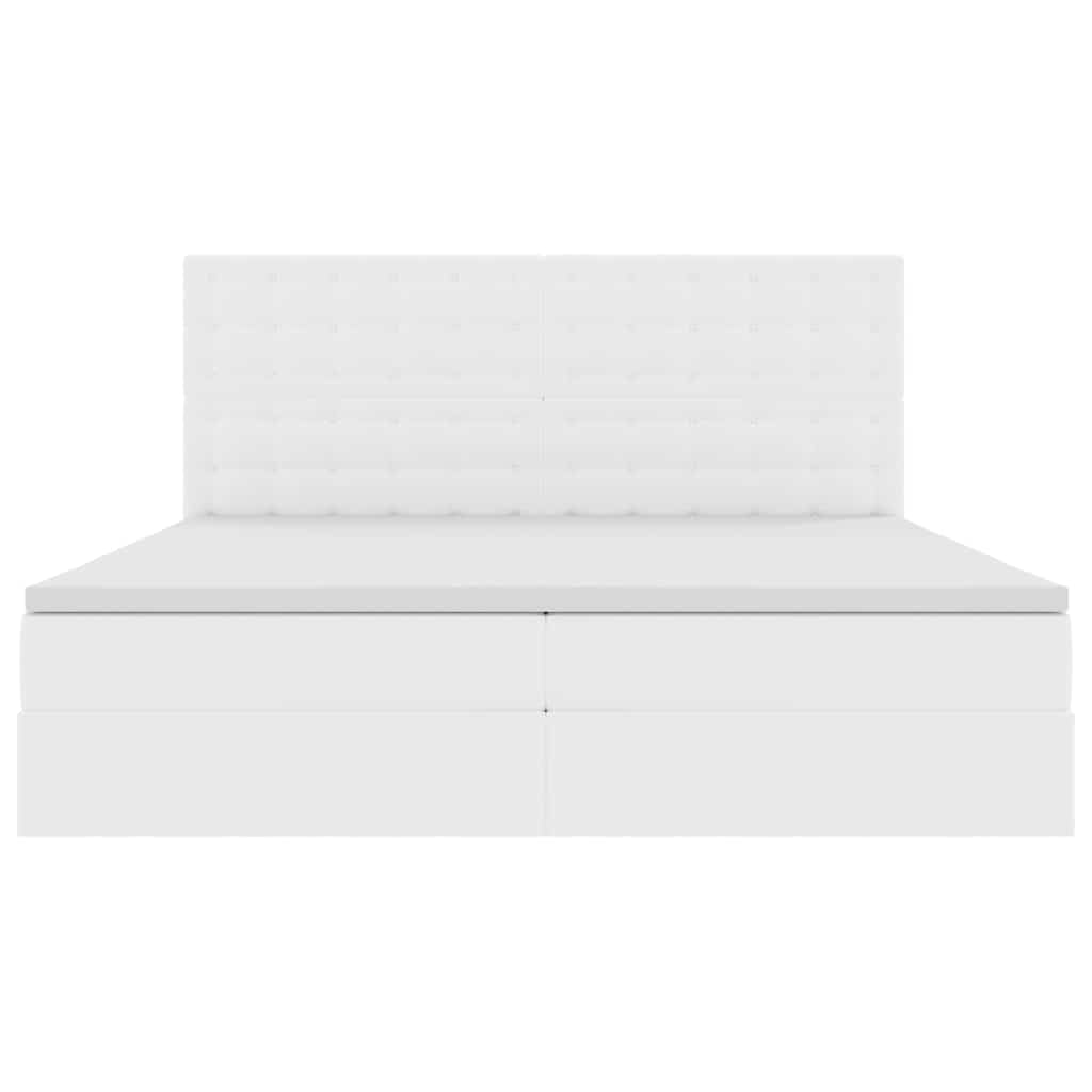 Lit avec rangement et LED Blanc pur 200 x 200 cm Simili cuir - XIOS