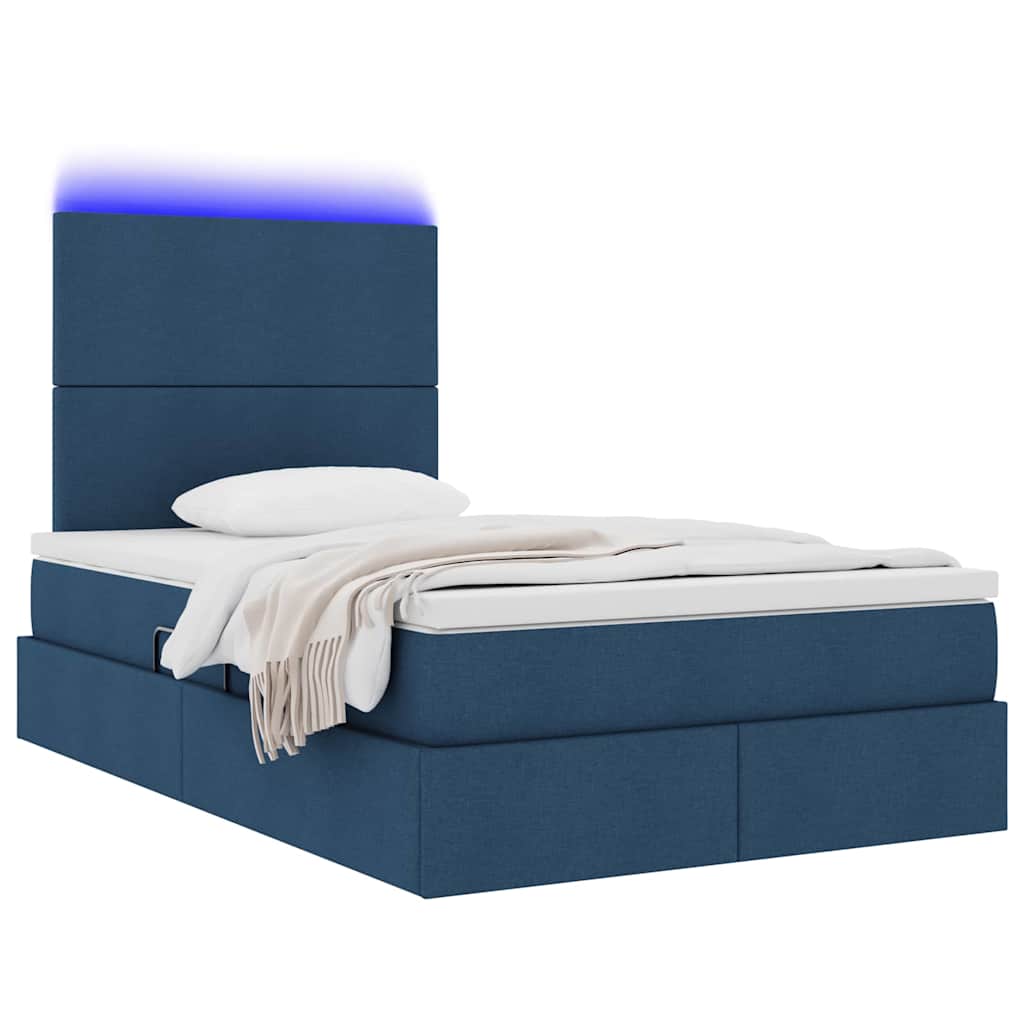 Lit avec rangement et LED avec LED Bleu 120 x 200 cm Polyester - XIOS
