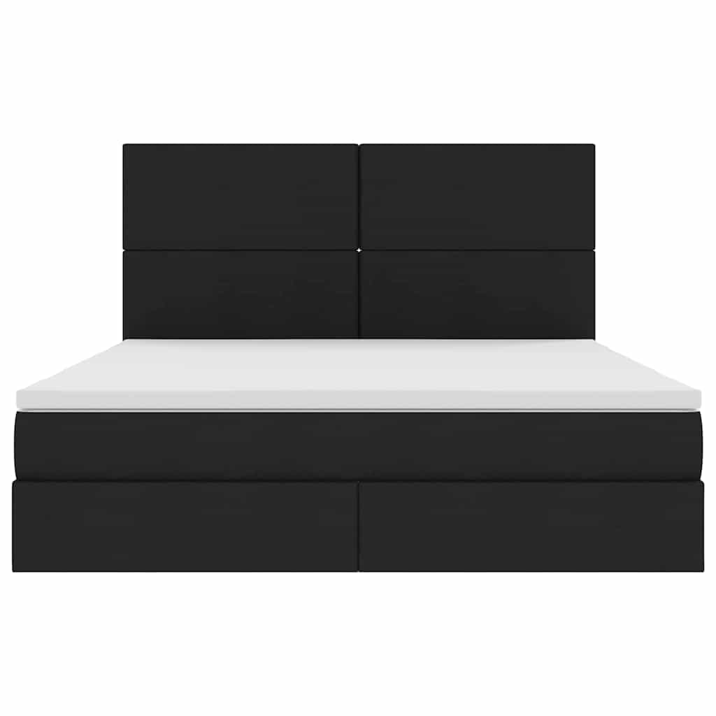 Lit avec rangement et LED avec LED Noir 180 x 200 cm Polyester - XIOS
