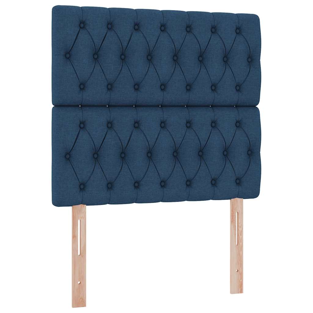 Lit de rangement LED avec matelas Bleu 90 x 190 cm Tissu