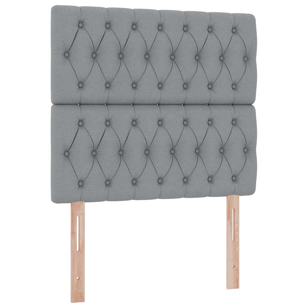 Lit avec rangement et LED Gris clair 100 x 200 cm Polyester - XIOS