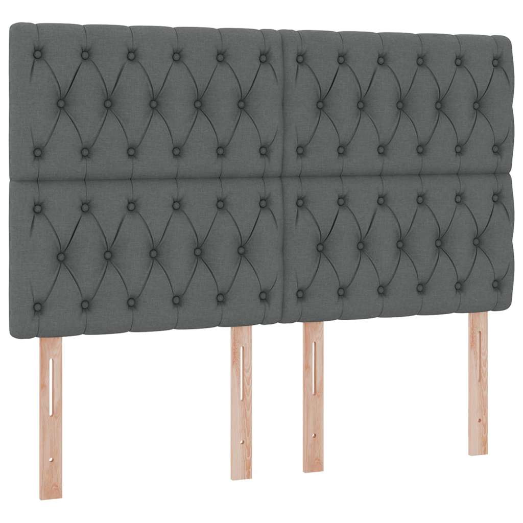 Lit avec rangement et LED Gris foncé 140 x 200 cm Polyester - XIOS
