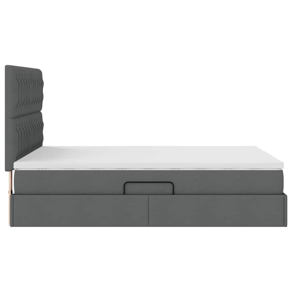 Lit avec rangement et LED Gris foncé 140 x 200 cm Polyester - XIOS
