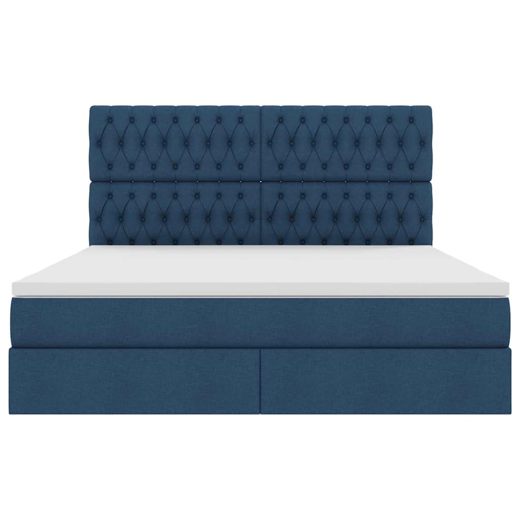 Lit avec rangement et LED avec LED Bleu 160 x 200 cm Polyester - XIOS