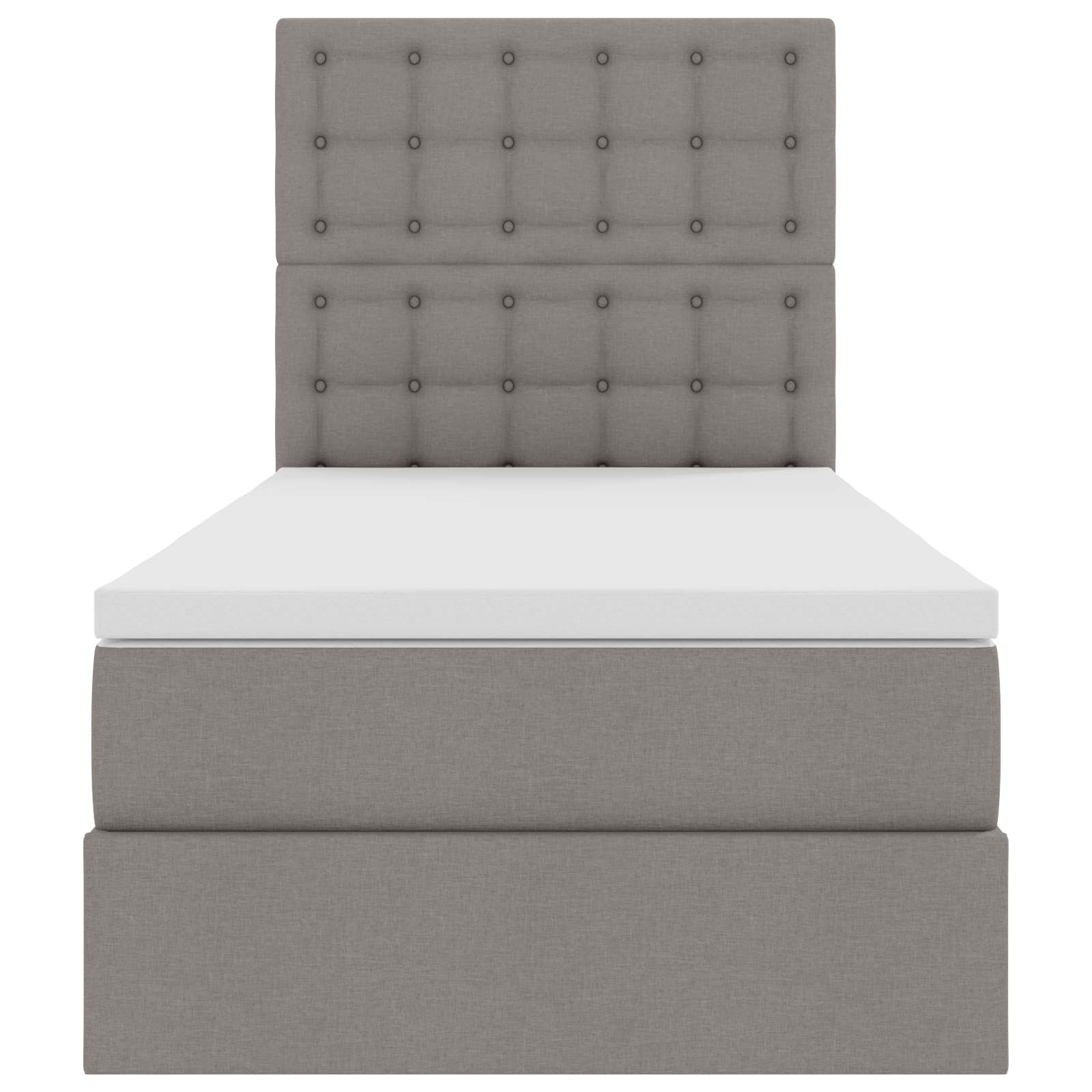 Lit de rangement LED avec matelas Taupe 90 x 200 cm Tissu - XIOS