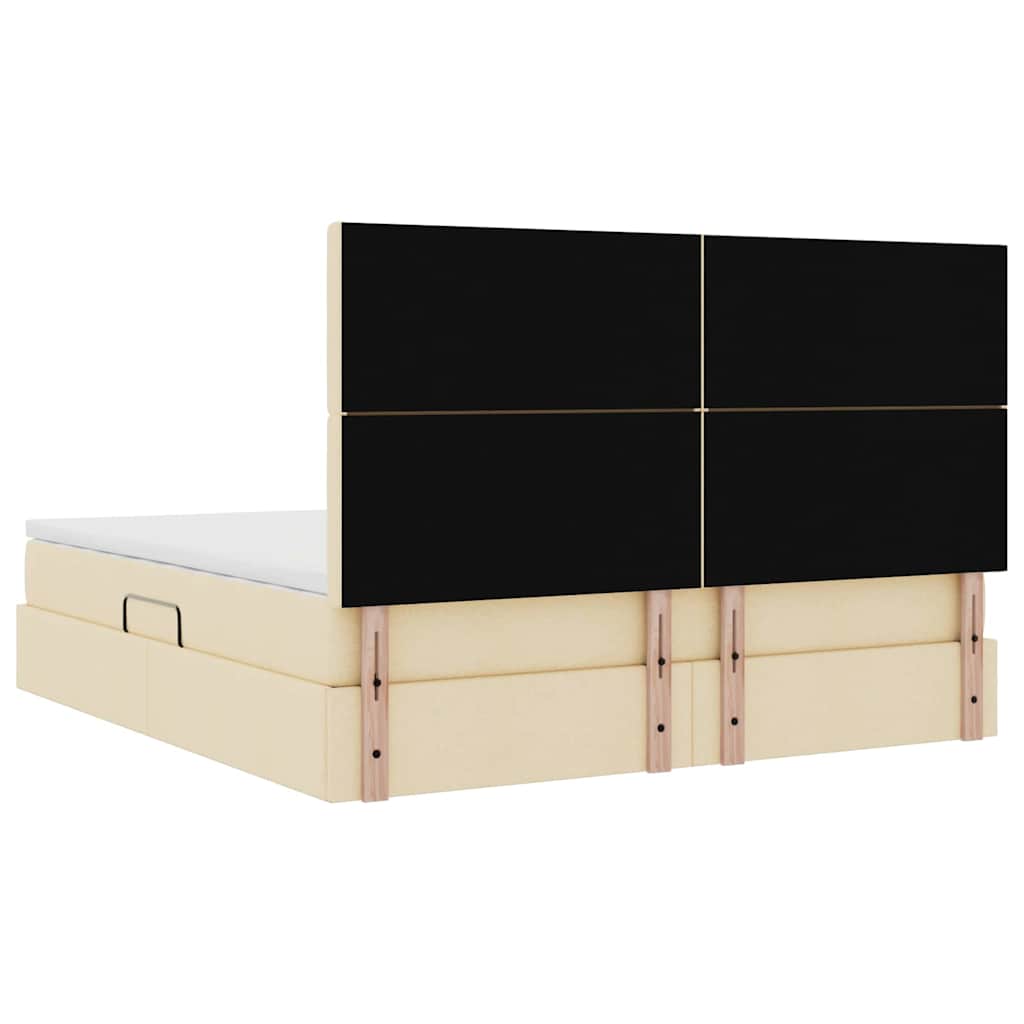 Lit avec des lumières à LED Crème 160 x 200 cm tissu - XIOS