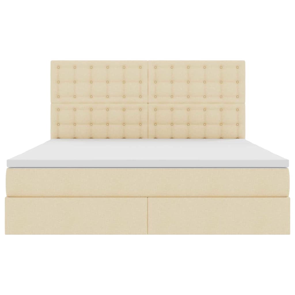 Lit avec rangement et LED avec LED Crème 180 x 200 cm Polyester - XIOS