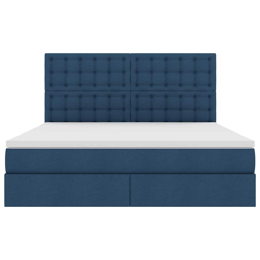 Lit avec rangement et LED avec LED Bleu 180 x 200 cm Polyester - XIOS