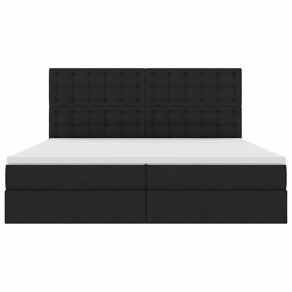 Lit avec rangement et LED avec LED Noir 200 x 200 cm Polyester - XIOS