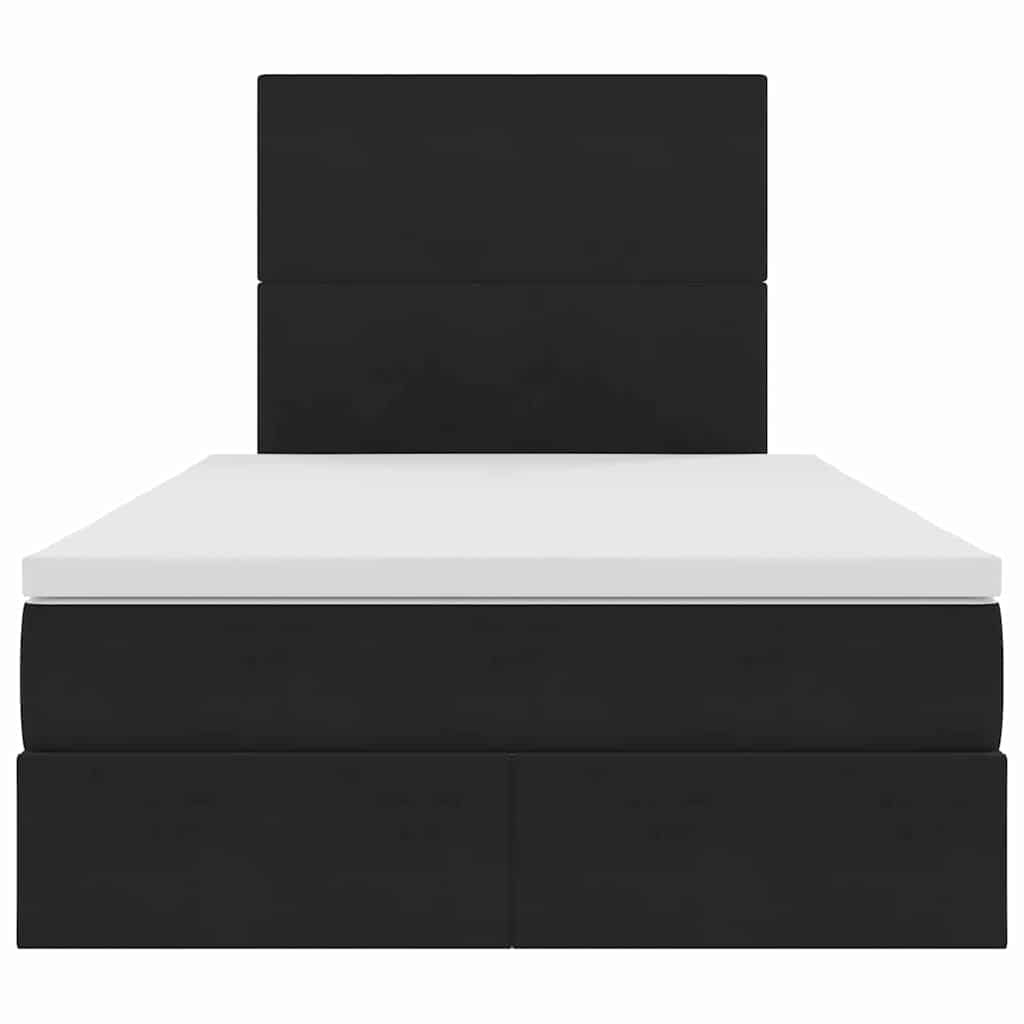 Lit avec rangement et LED Noir 120 x 190 cm Velours - XIOS