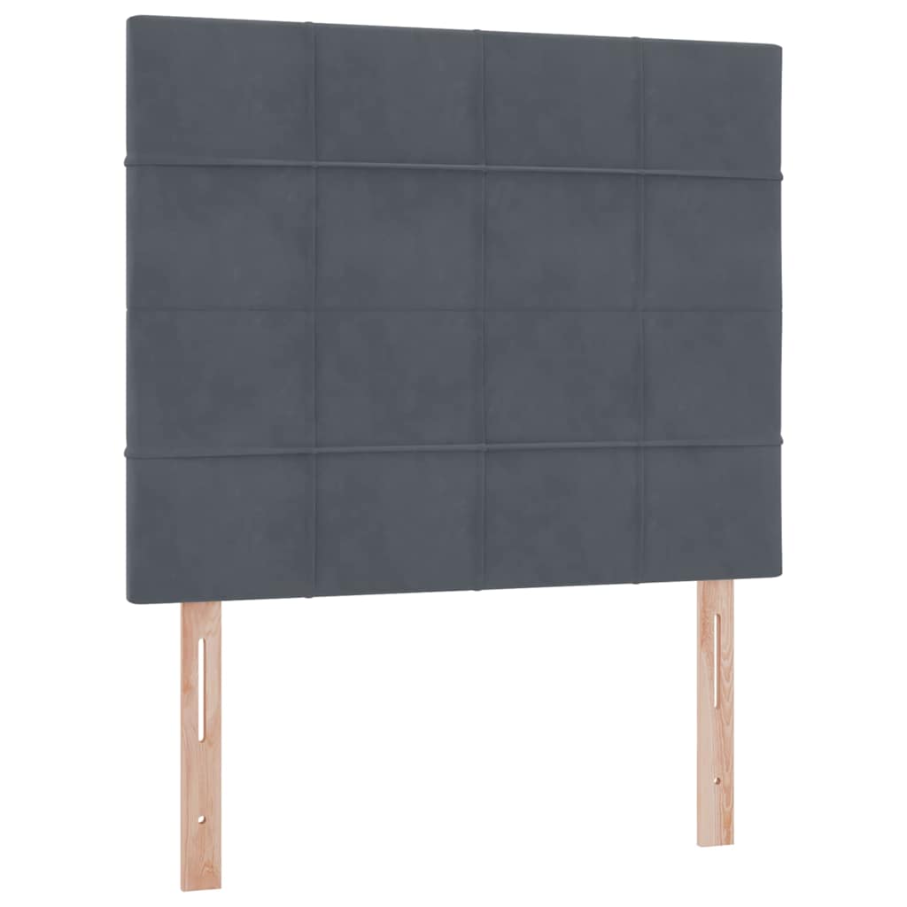 Lit avec rangement et LED Gris foncé 120 x 190 cm Velours - XIOS