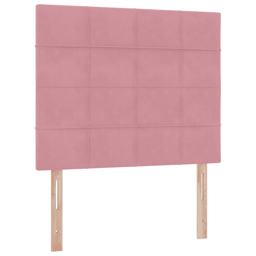 Lit avec rangement et LED Rose 120 x 190 cm Velours - XIOS