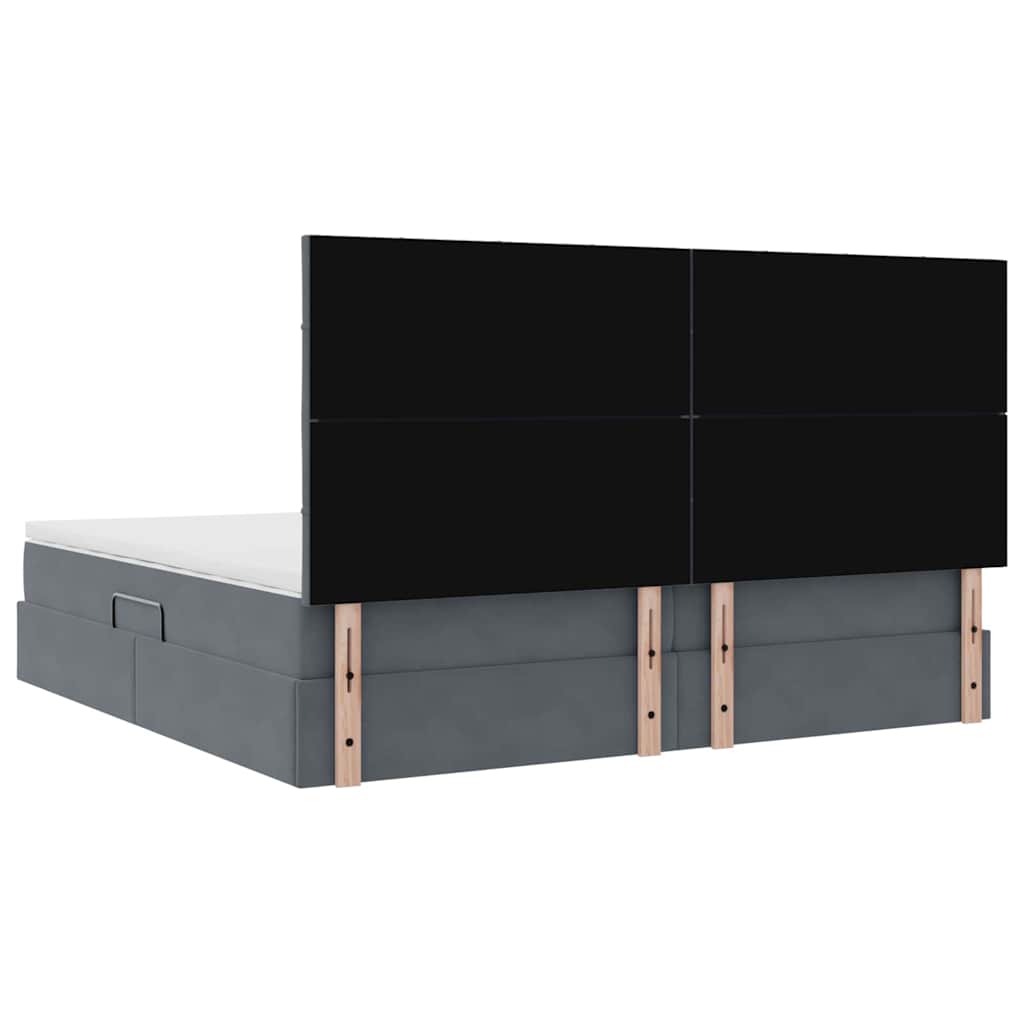 Lit avec des lumières à LED Gris foncé 200 x 200 cm Velours - XIOS