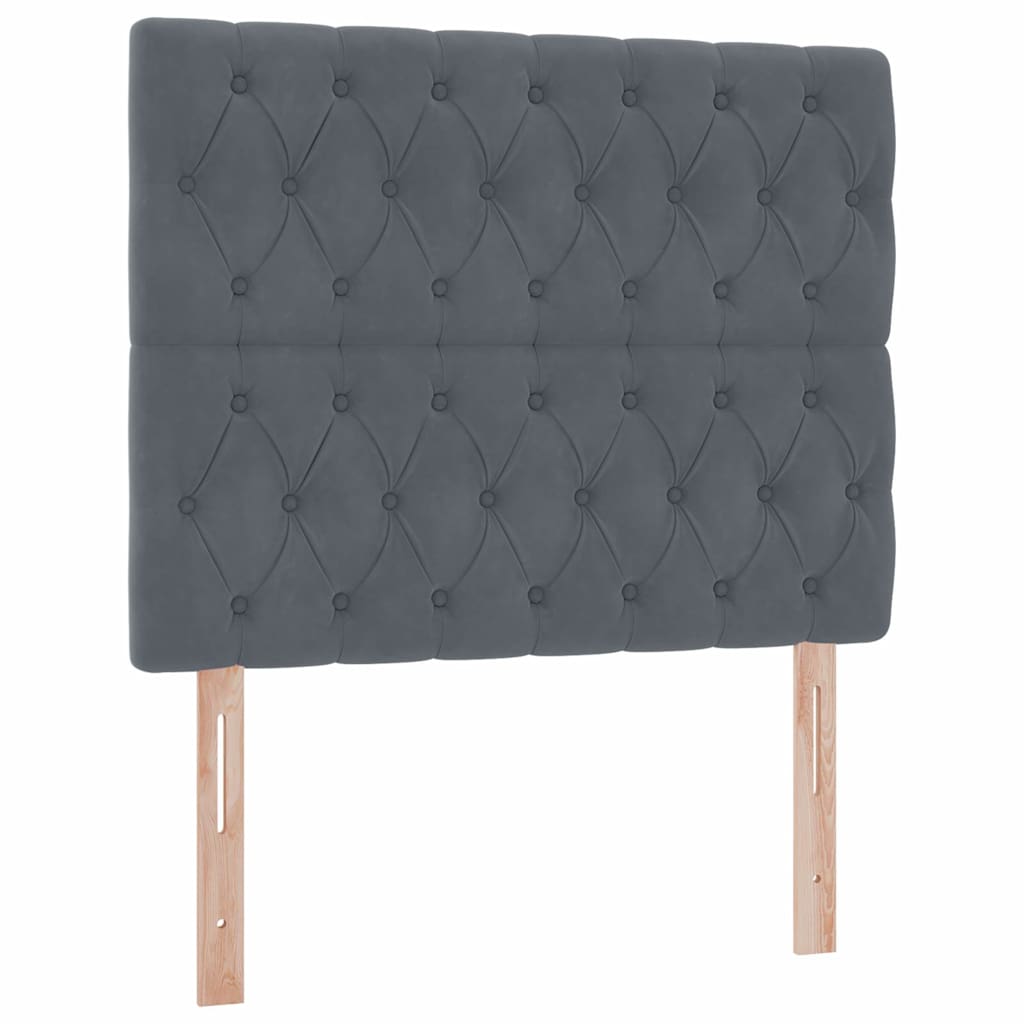 Lit avec rangement et LED Gris foncé 120 x 190 cm Velours - XIOS