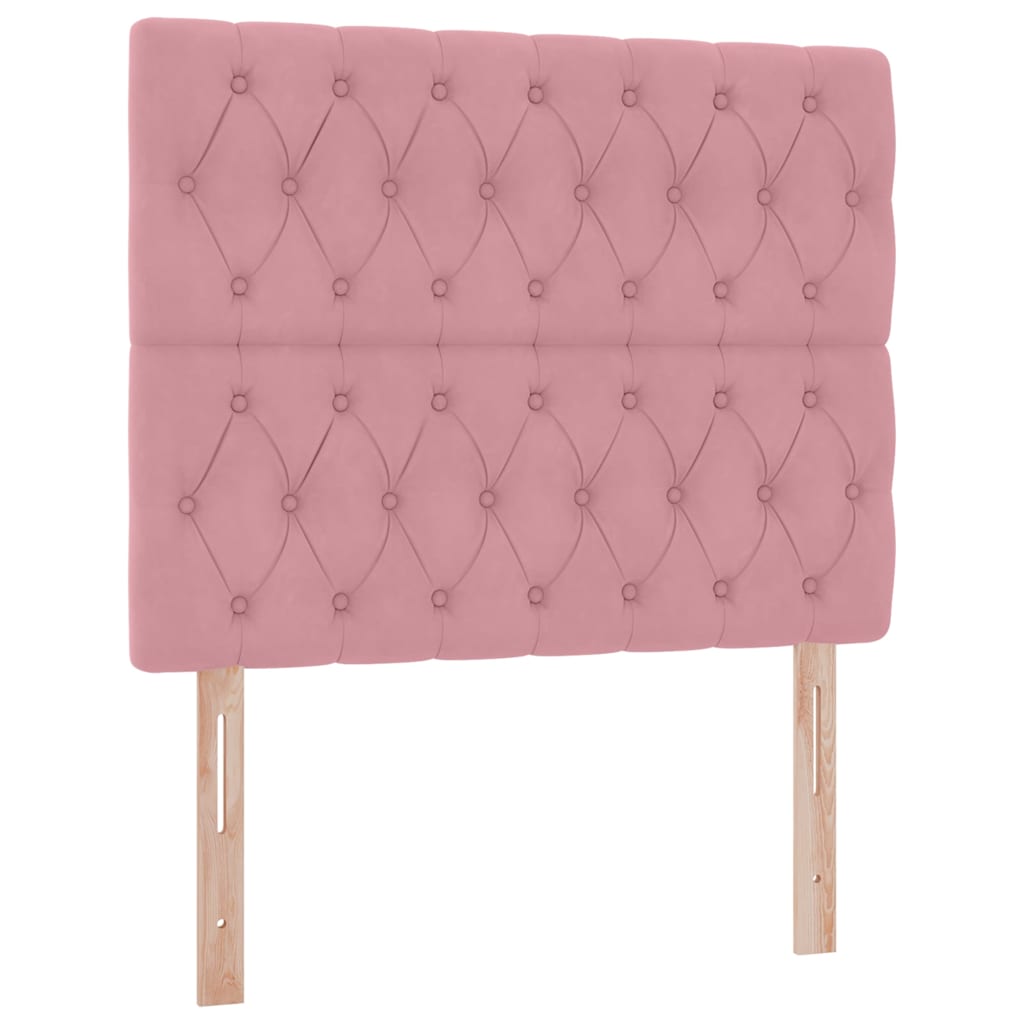 Lit avec rangement et LED Rose 120 x 190 cm Velours - XIOS