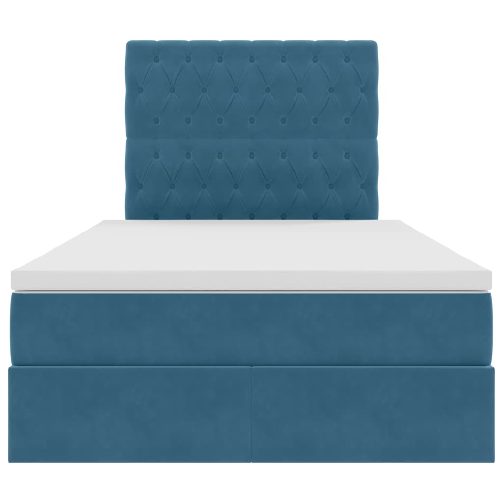 Lit avec rangement et LED Bleu foncé 120 x 200 cm Velours - XIOS
