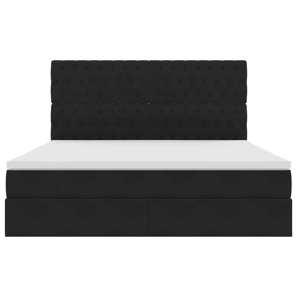 Lit avec rangement et LED avec LED Noir 160 x 200 cm Velours - XIOS