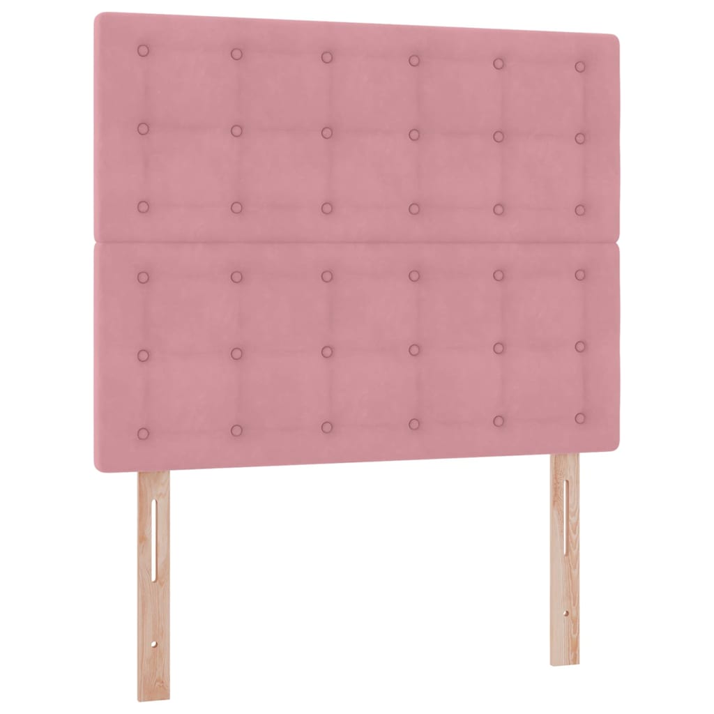 Lit avec rangement et LED Rose 120 x 190 cm Velours - XIOS