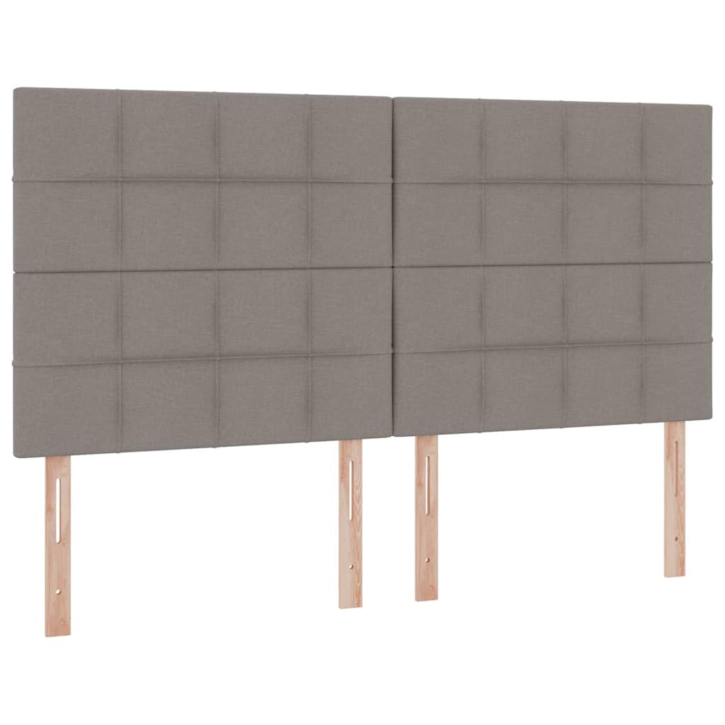 Lit avec bandes LED avec tête de lit Taupe 200 x 200 cm tissu - XIOS