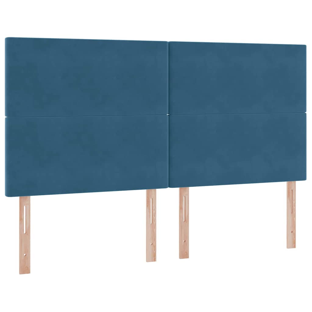 Lit avec des lumières à LED Bleu foncé 180 x 200 cm Velours - XIOS