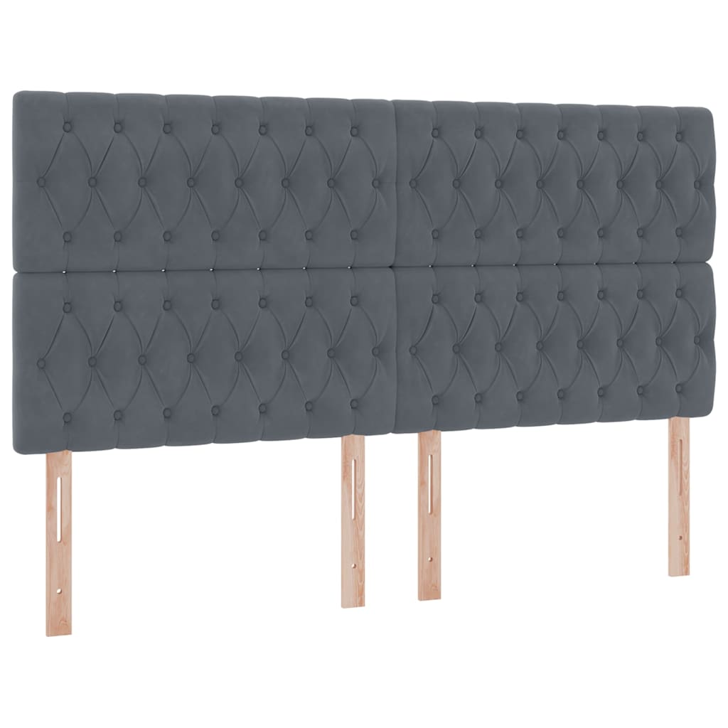 Lit avec des lumières à LED Gris foncé 200 x 200 cm Velours - XIOS