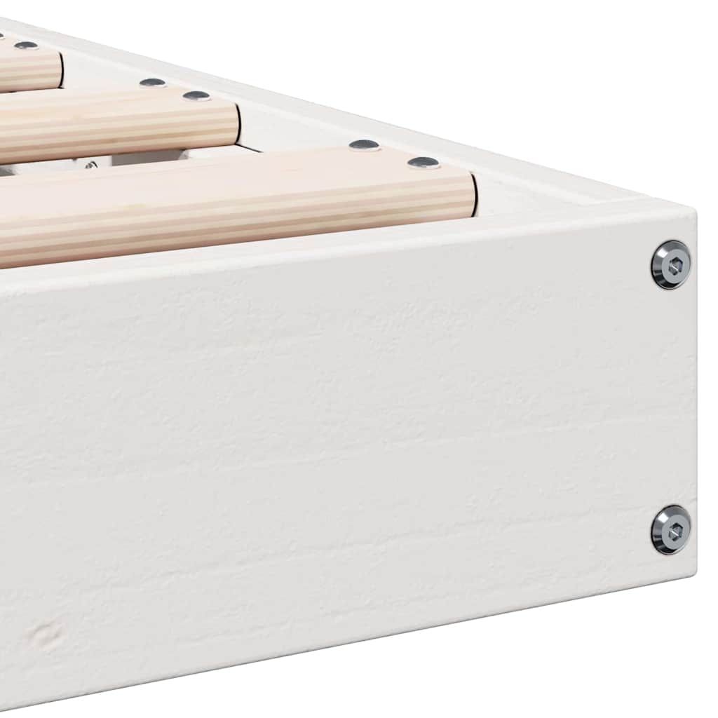 Cadre de lit surélevé Blanc 80 x 210 cm Bois de pin massif - XIOS