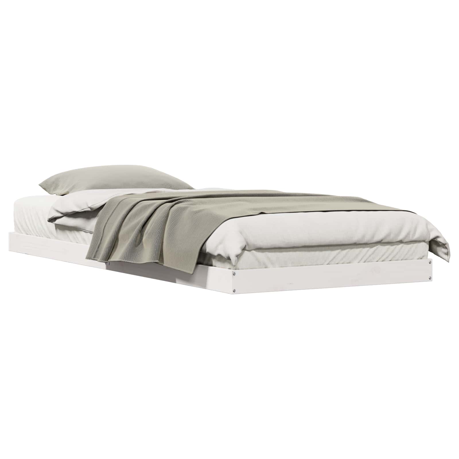 Cadre de lit surélevé Blanc 80 x 210 cm Pin massif - XIOS