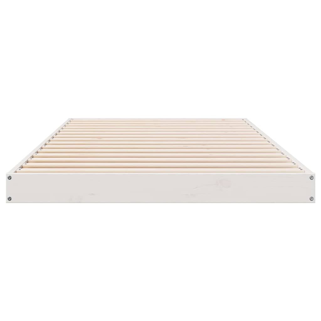 Cadre de lit surélevé Blanc 100 x 210 cm Bois de pin massif - XIOS