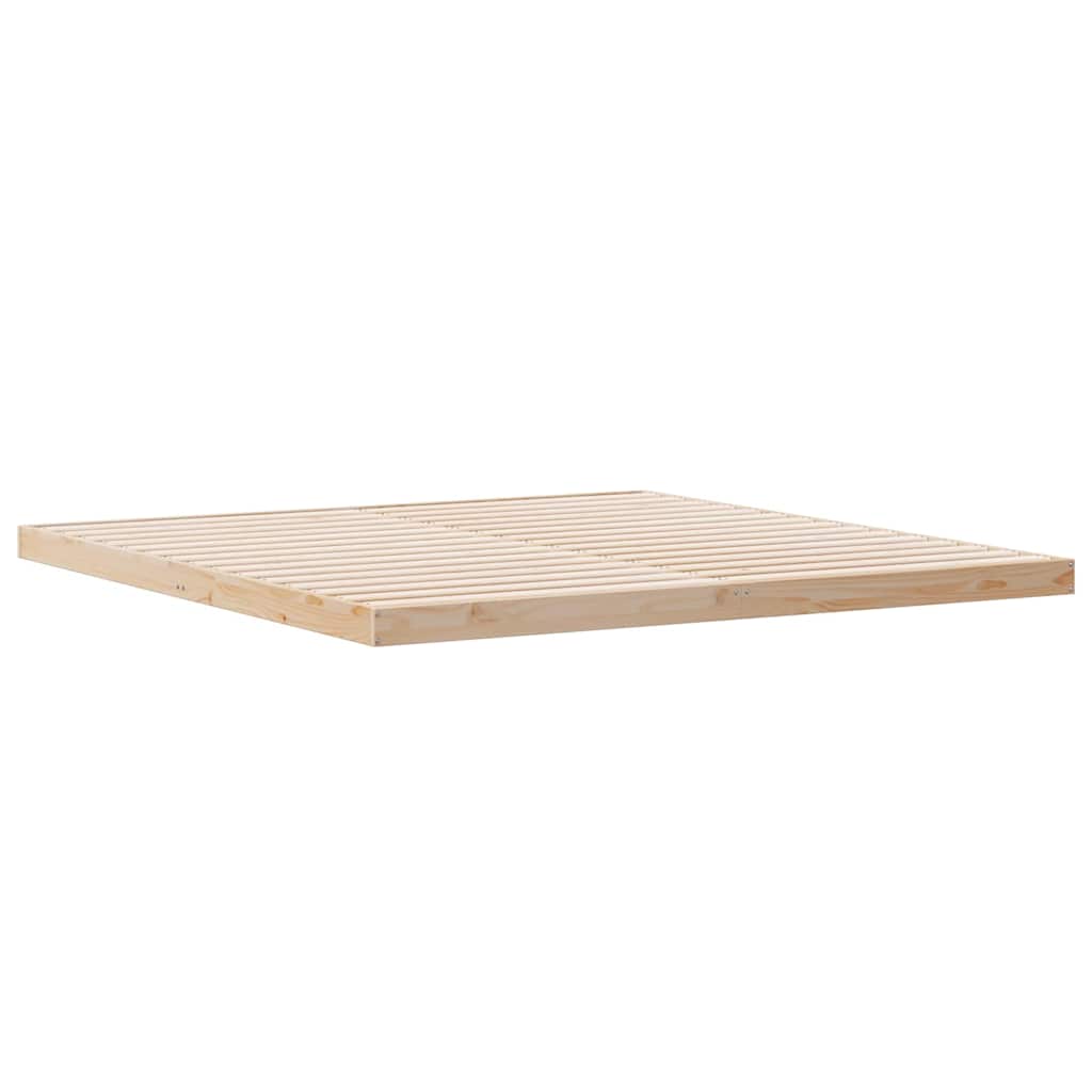 Cadre de lit surélevé Naturel 200 x 210 cm Bois de pin massif - XIOS