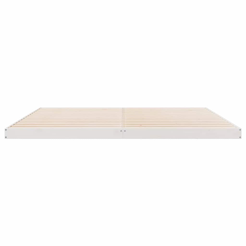 Cadre de lit surélevé Blanc 200 x 210 cm Bois de pin massif - XIOS