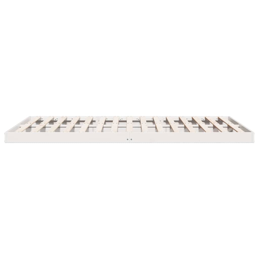 Cadre de lit surélevé Blanc 200 x 210 cm Bois de pin massif - XIOS