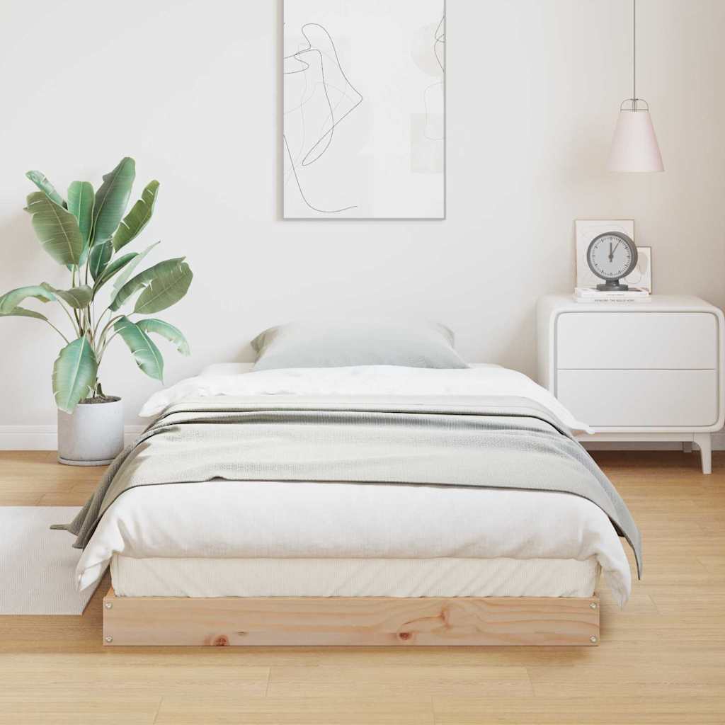 Cadre de lit surélevé Naturel 90 x 220 cm Bois de pin massif - XIOS