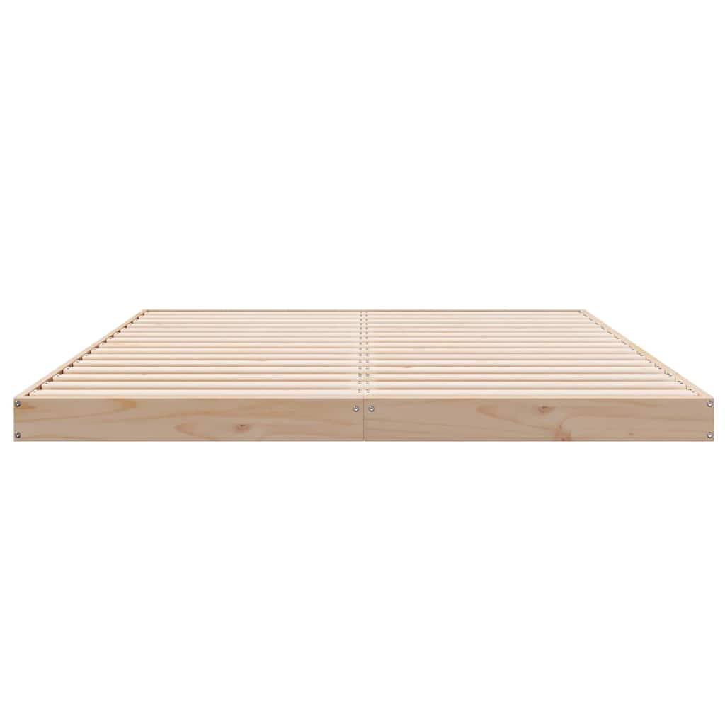 Cadre de lit surélevé Naturel 140 x 220 cm Bois de pin massif - XIOS