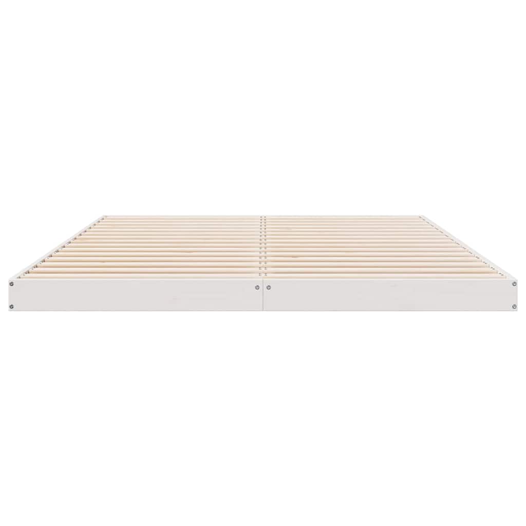 Cadre de lit surélevé Blanc 160 x 220 cm Bois de pin massif - XIOS