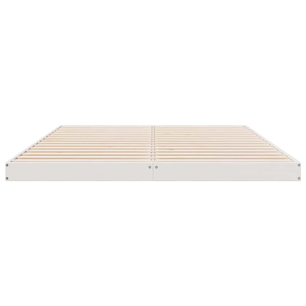 Cadre de lit surélevé Blanc 160 x 220 cm Bois de pin massif - XIOS
