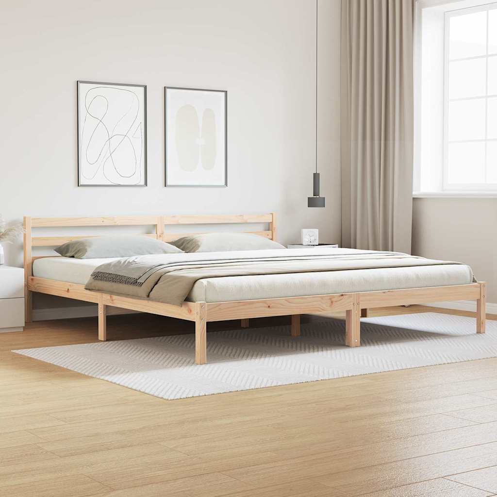 Cadre de lit Marron 220 x 180 cm Bois massif en pin - XIOS