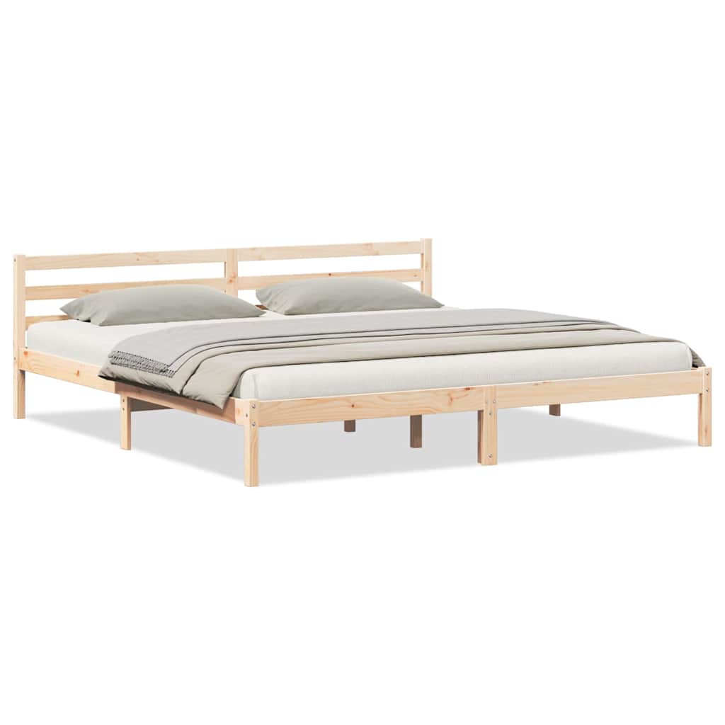 Cadre de lit Marron 220 x 180 cm Bois massif en pin - XIOS
