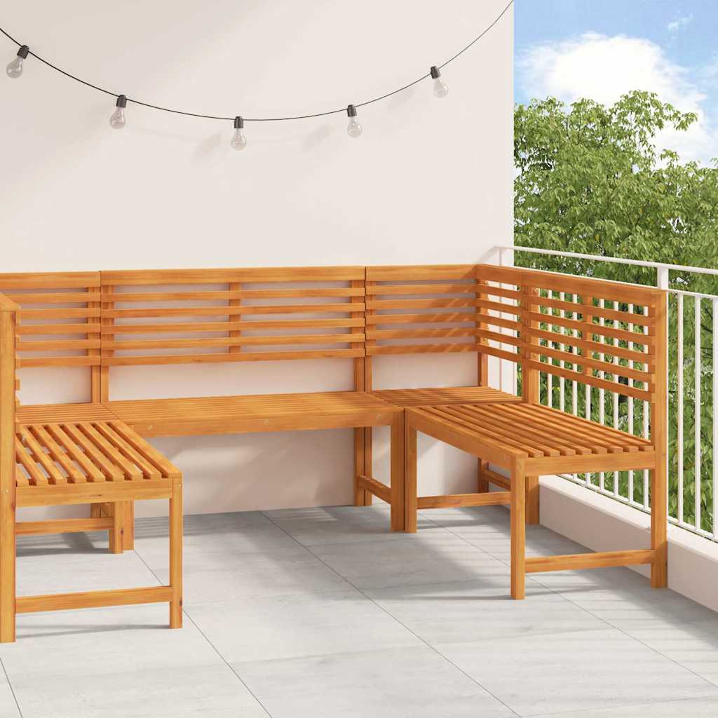Ensemble de banc de jardin 5 pcs Marron Bois d'Acacia Massif