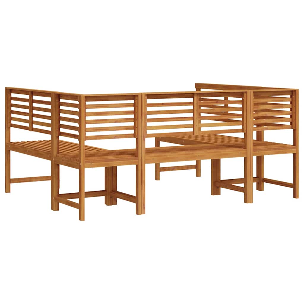 Ensemble de banc de jardin 5 pcs Marron Bois d'Acacia Massif