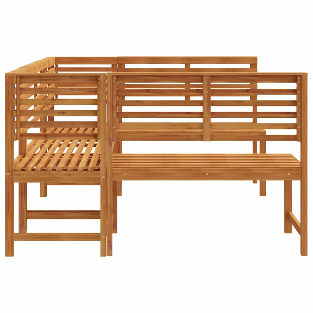 Ensemble de banc de jardin 5 pcs Marron Bois d'Acacia Massif