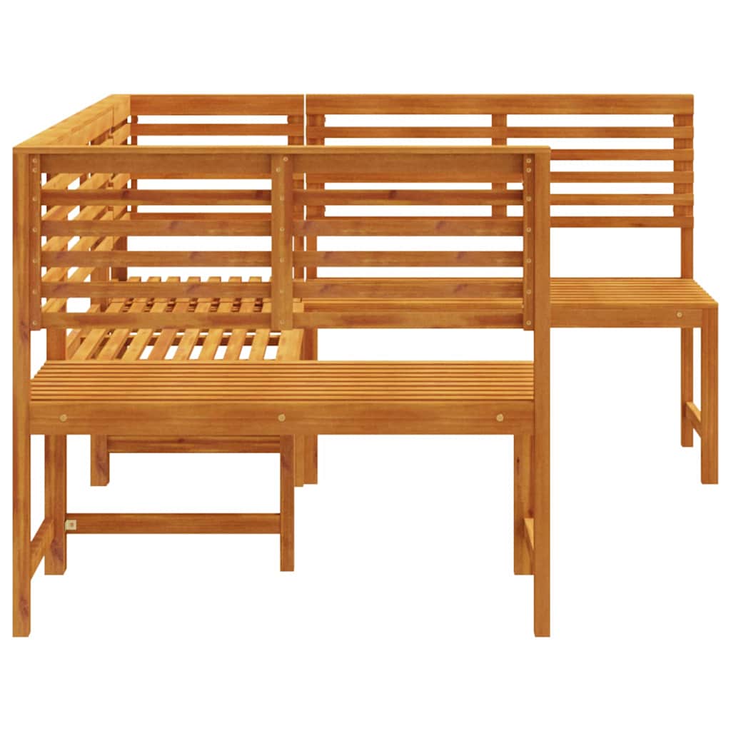 Ensemble de banc de jardin 3 pcs Marron Bois d'Acacia Massif