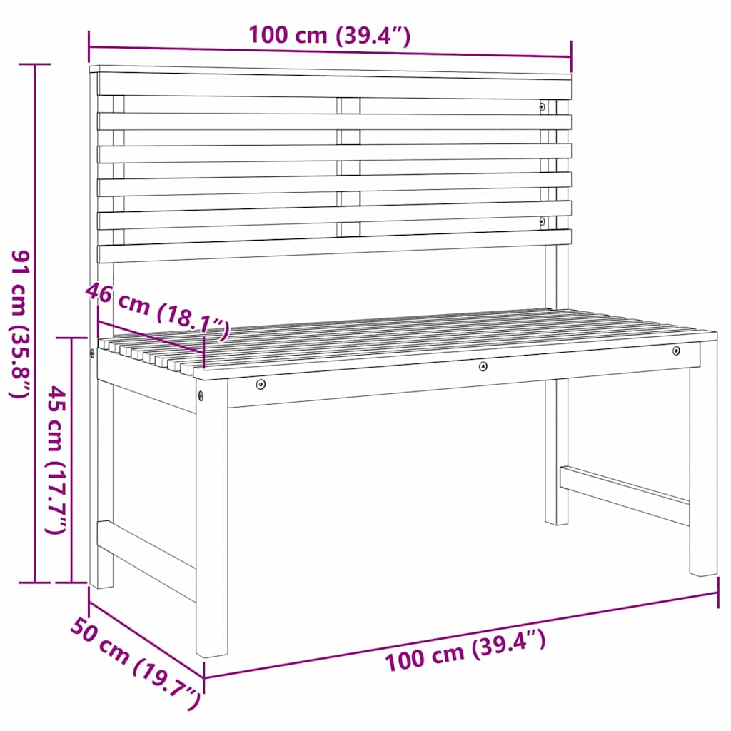 Ensemble de banc de jardin 3 pcs Marron Bois d'Acacia Massif