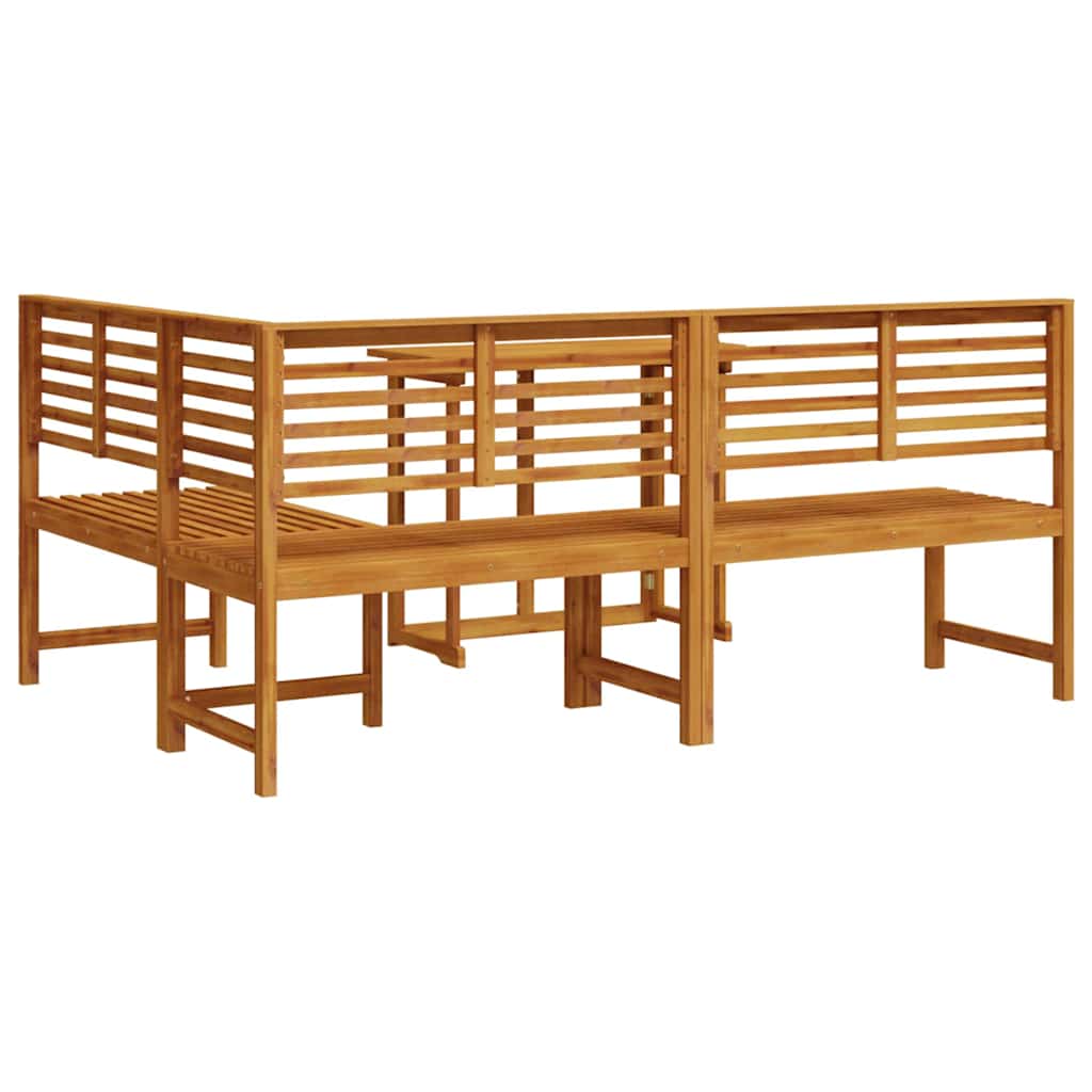 Ensemble de banc de jardin 3 pcs Marron Bois d'Acacia Massif